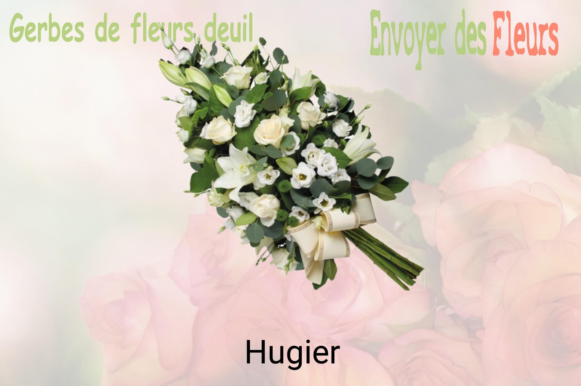 Gerbe de fleurs de deuil livrée à Hugier